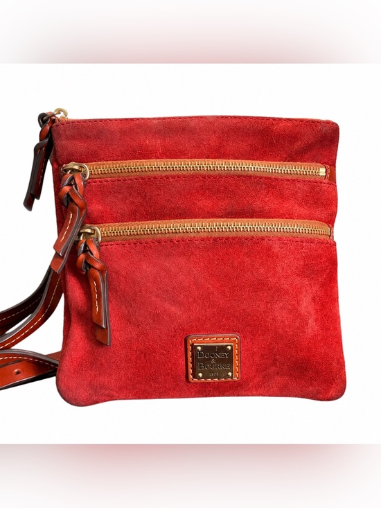 Dooney & Bourke Handbags - Vintage Dooney & Bourke Burnt Orange Suede Crossbody | Brass Hardware | 90s